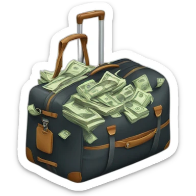 Travel bag full of money sticker