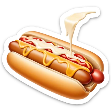 Hotdog with milk on it sticker