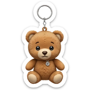 Mini plush key chain – tiny teddy bear or animal plush. sticker