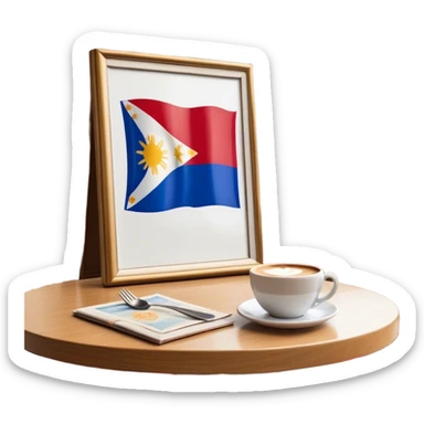 Philippine flag with cafe  sticker