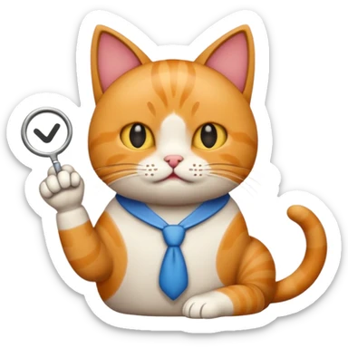 A Cat saying task is done. sticker