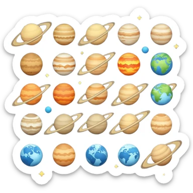 12 planets emojis I need a line for each planet :mercury Venus  sticker