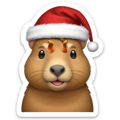 Capybara con gorrito de navidad emoji para Whatsapp  sticker