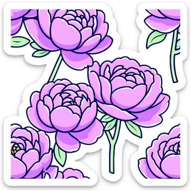 lilac pastel peonies sticker
