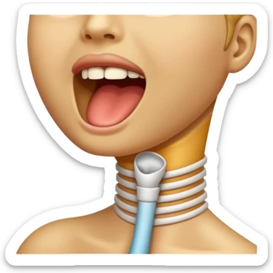 a clean, detailed emoji of a human throat, showing the neck front with subtle shading, simple anatomy, warm skin tone, smooth emoji style, no gore, no internal organs, friendly and clear medical-style icon
 sticker