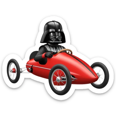 Darth Vader’s plush and refined streamlined rear-engine two cylinder racing cyclekart with advanced rugged suspension and steering  sticker