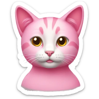 pink cat sticker