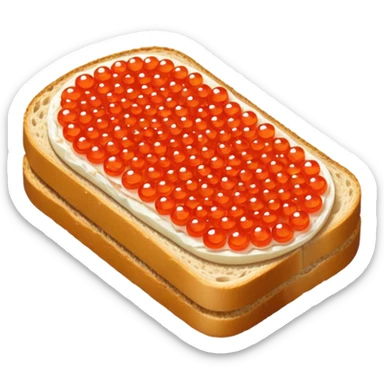 red caviar on a bread sticker