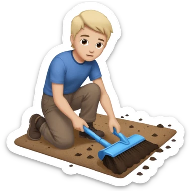 sweeping shit under the carpet sticker