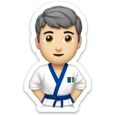 Atleta de judo haciendo osoto-gari sticker