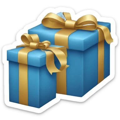 Blue Christmas gift box  sticker