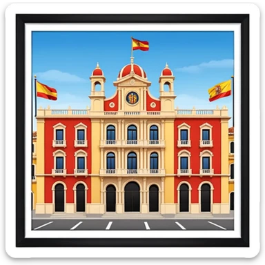 ayuntamiento con una bandera de españa sticker