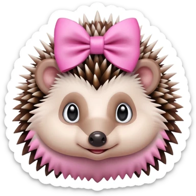 hedgehog with a pink bow emoji sticker