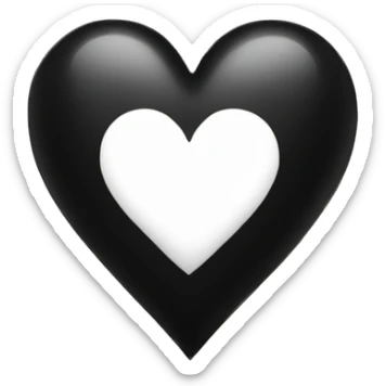 Black and white heart sticker