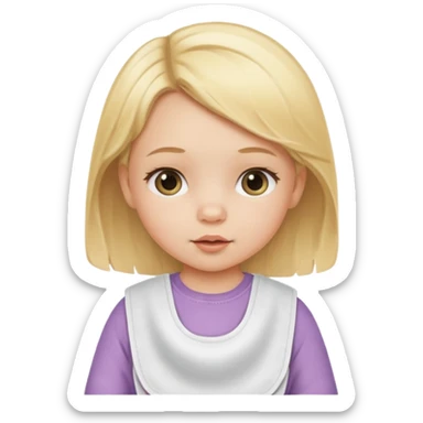 girl baby with bib sticker