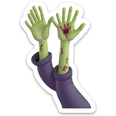 zombie with one hand reaching up sticker