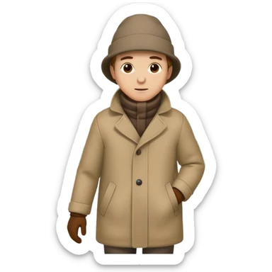 hombre caminando abrigado sticker