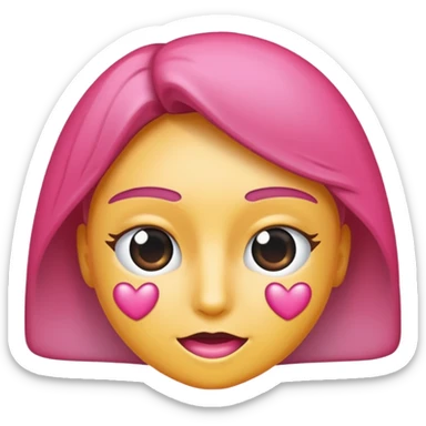 Coração emoji de coração metade rosa escuro e metade branco coração  sticker