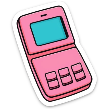 pink gothic flip phone sticker