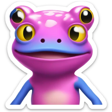 pink and blue frog mixed with stephen curry sticker