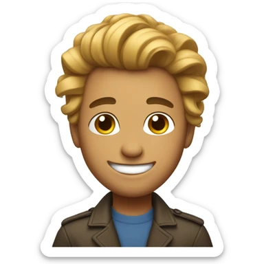 Hugging he hrfjjgggyffgggf he looks like he has the best hair ever I can’t  sticker