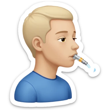 Side profile nose breathing oxigen sticker