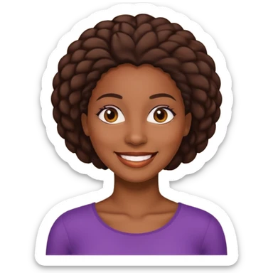black african american woman, smiling sticker