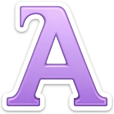 Light purple letter a sticker
