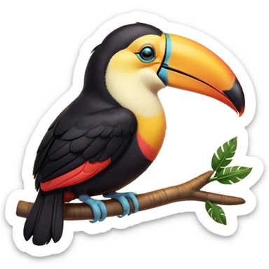 Meme-Worthy cute Sleeping Toucan Portrait Emoji, Head resting peacefully with a contented smile, showcasing a vibrantly colored beak and eyes gently closed in serene slumber, Simplified yet comically adorable features, highly detailed, glowing with a soft, drowsy tropical light, high shine, relaxed and utterly lovable, stylized with an air of playful laziness, bright and heartwarming, soft glowing outline, capturing the essence of a sleeping toucan that feels destined to become the next viral icon of adorable rest! sticker