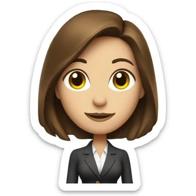 Hot woman banker with brown hair counting money sticker