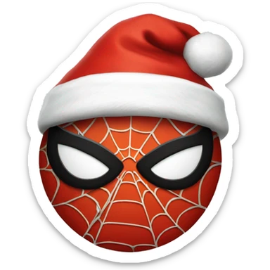 spider-man with santa hat on sticker