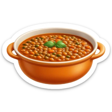 Cinematic Realistic Dal Dish Emoji, featuring a hearty lentil stew with aromatic spices rendered with lifelike textures and warm, comforting lighting. sticker