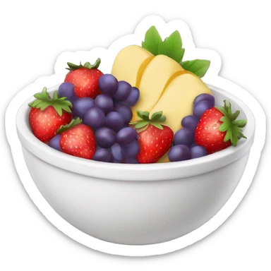 fruit yogurt bowl with strawberries and grapes sticker