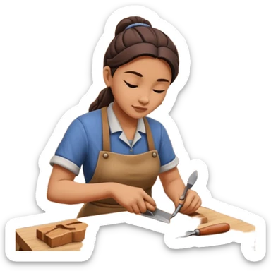 Wood Carving Craftsman woman sticker