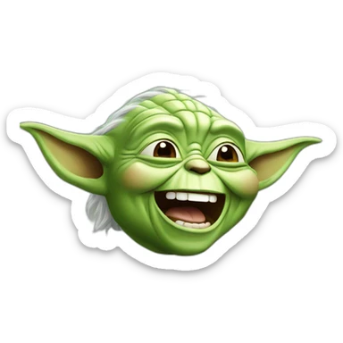 yoda laughing sticker