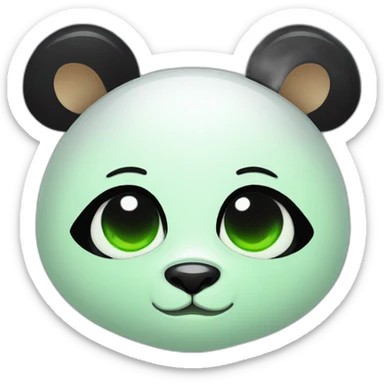 Green-eyed panda girl is sleeping sticker