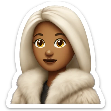 girl in a fur coat sticker