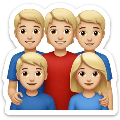 2 italian boys with 1 blonde girl in middle sticker