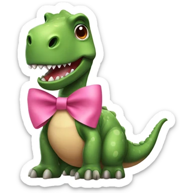Dinosaur with a pink bow sticker