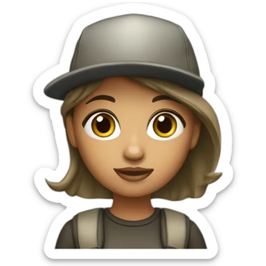 girl blogger with cap sticker