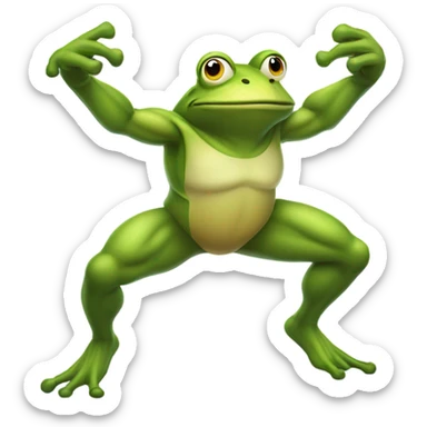 Buff frog ready to fight sticker