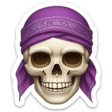 Skull with bandana sticker