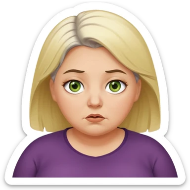 Overweight, blonde and grey haired female with golden green Hazel eyes having a bad week rolling eyes animated sticker