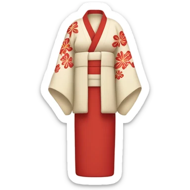 kimono red beige sticker