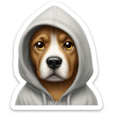 Doggie wearing a hoodie  sticker