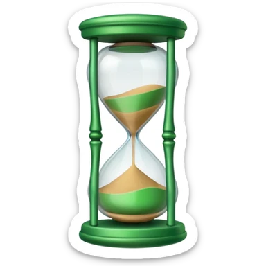 hourglass morphing emoji fading into checkmark emoji sticker