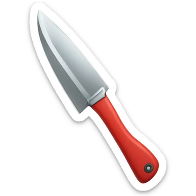 une machette avec une poignée rouge sticker