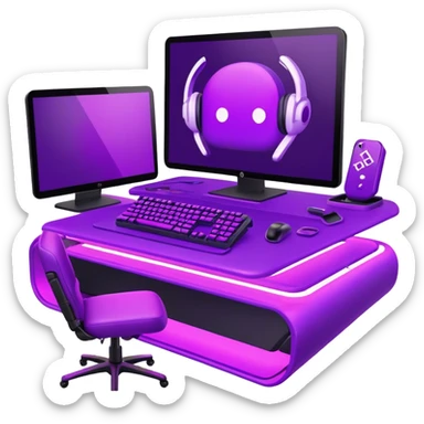 neon Purple gaming  sticker