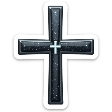  Glitter black cross sticker