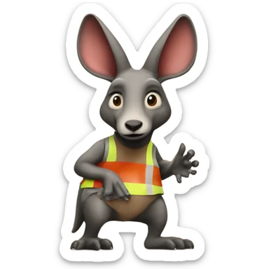 Aardvark with a stop sign sticker